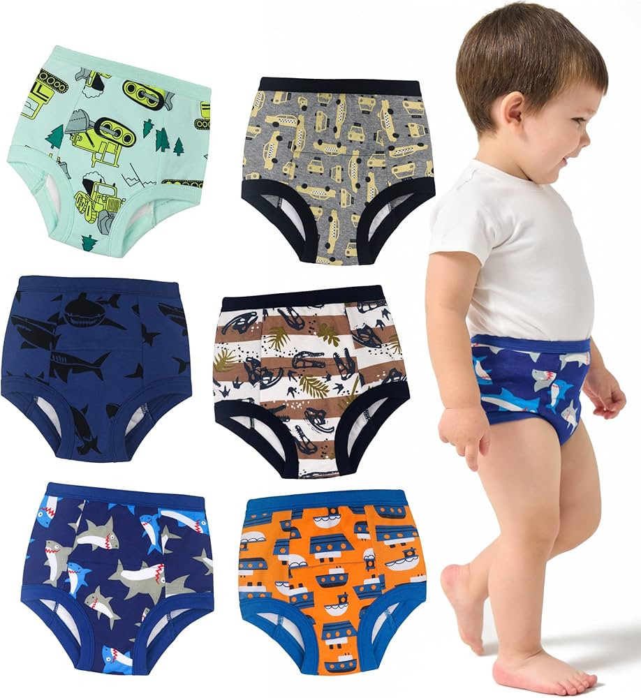 Potty Training Underwear for Toddler Boys, Cotton Washable Reusable Absorbent Pants 6 Pack, 2T-5T... | Amazon (US)