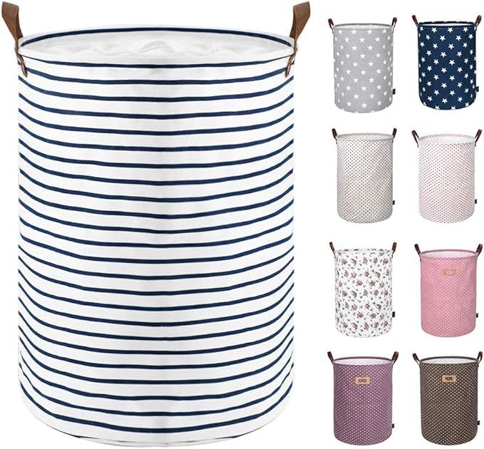 DOKEHOM 18-Inches Freestanding Laundry Basket with Lid, Collapsible Large Drawstring Clothes Hamp... | Amazon (US)