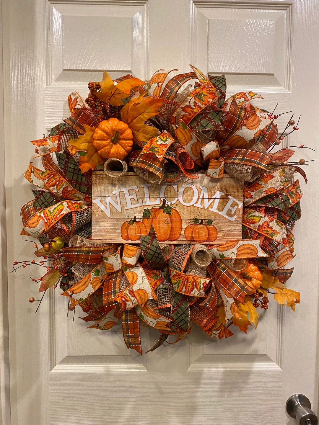 Fall Wreath, Pumpkin Wreath. Welcome Wreath, Thanksgiving Wreath, front door wreath | Etsy (US)
