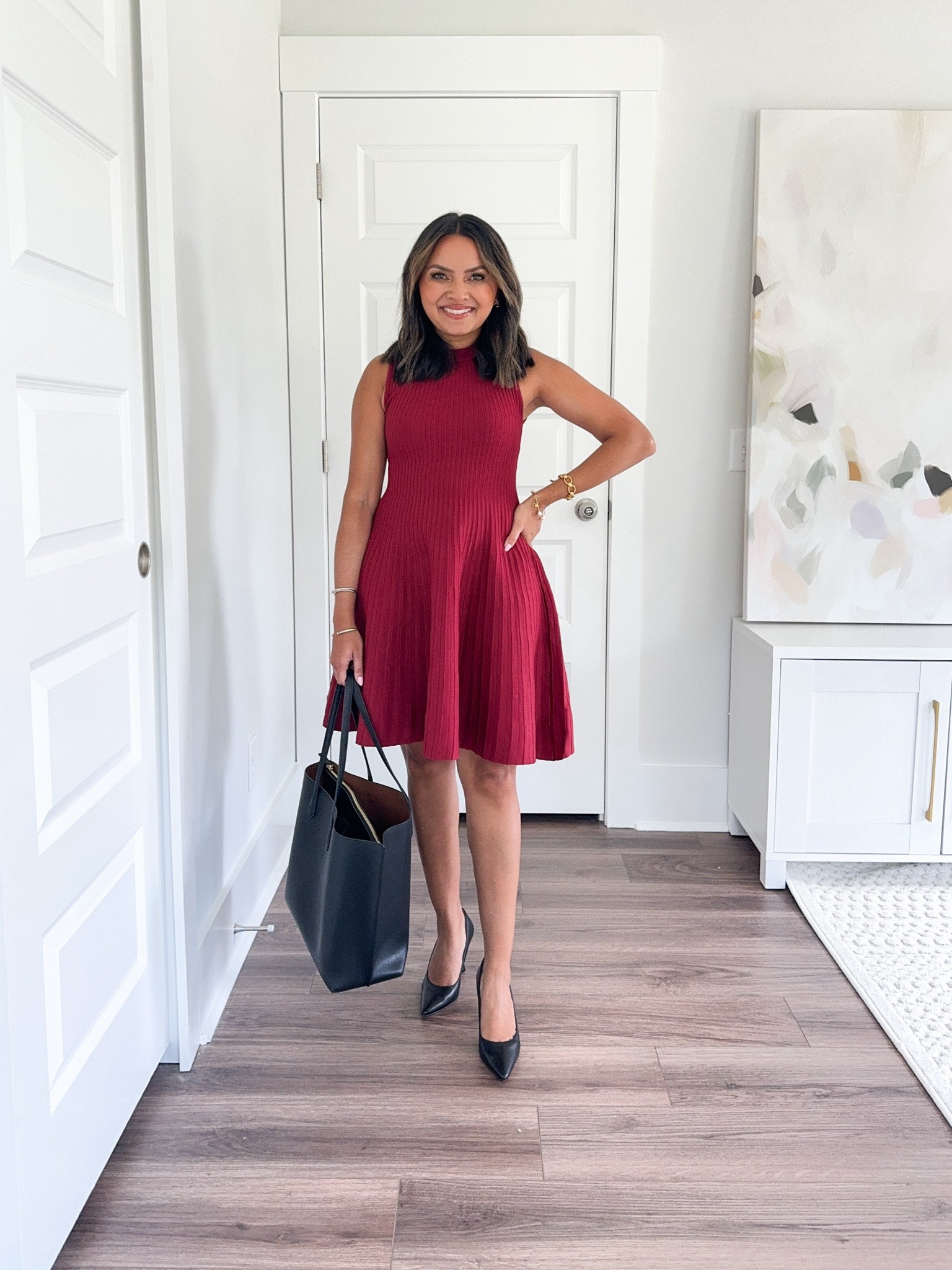 Burgundy red dress size xs TTS
Black heels size 5 TTS

Workwear 
Work outfit 
Office outfit 
Summer outfits 
Teacher outfits 
Back to school 
Event dress 

Honey Sweet Petite 
Honeysweetpetite 

#LTKWorkwear #LTKStyleTip #LTKFindsUnder50