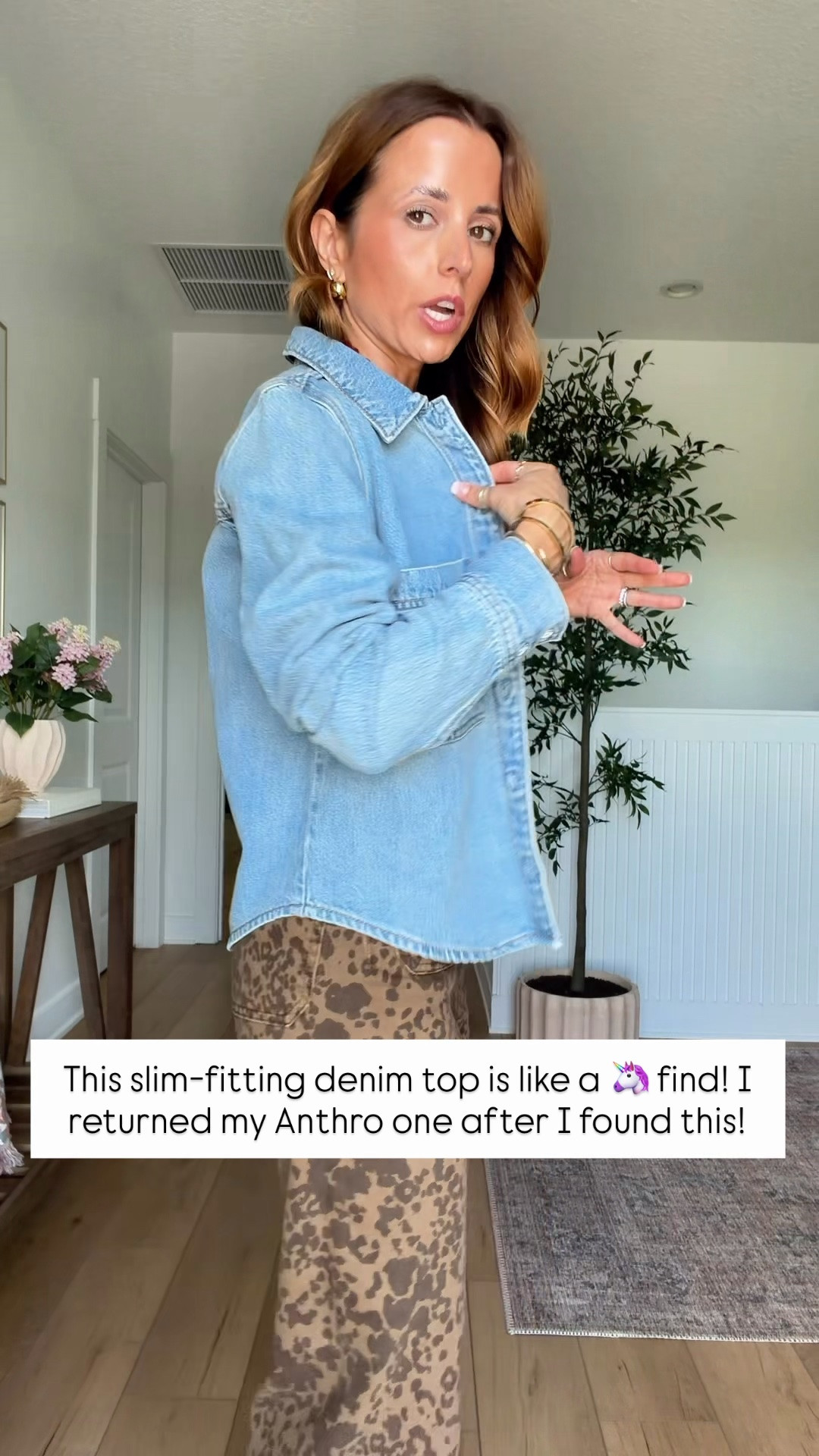 New fall arrivals from Target! Fall outfits. Fall style. Casual outfits. Mom outfits. Elevated casual outfits. I love this slim fitting denim top in XS. Wearing 00 in leopard jeans. 
#LTKgrwm #LTKootd #LTKPetite