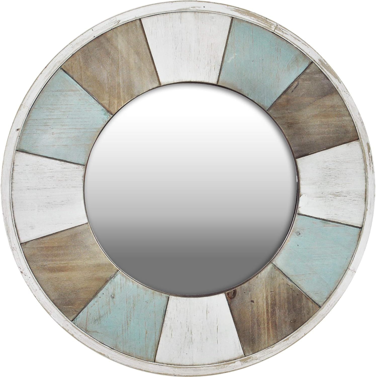 FirsTime & Co. Cottage Timbers Accent Wall Mirror, 27", Aged Teal/Shabby White/Natural Wood | Amazon (US)