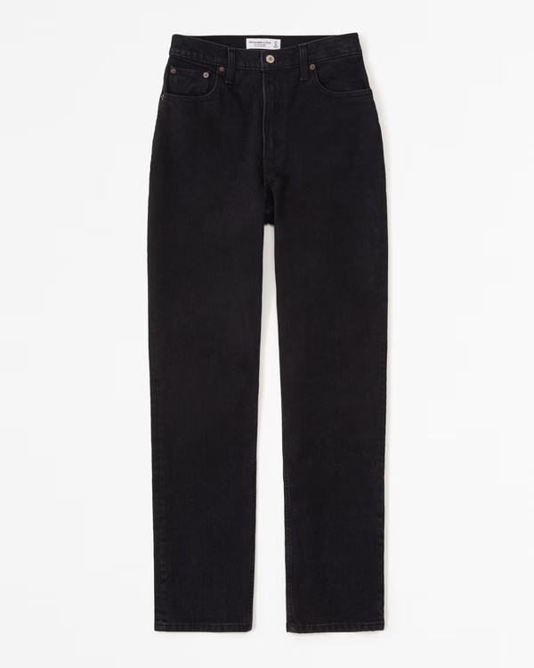 Vegan Leather Ankle Straight Pant | Abercrombie & Fitch (US)