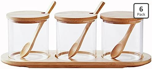 Condiment Containers with lids 3 pack Seasoning Box Condiment Pots Jars with Spoons Container for... | Amazon (US)