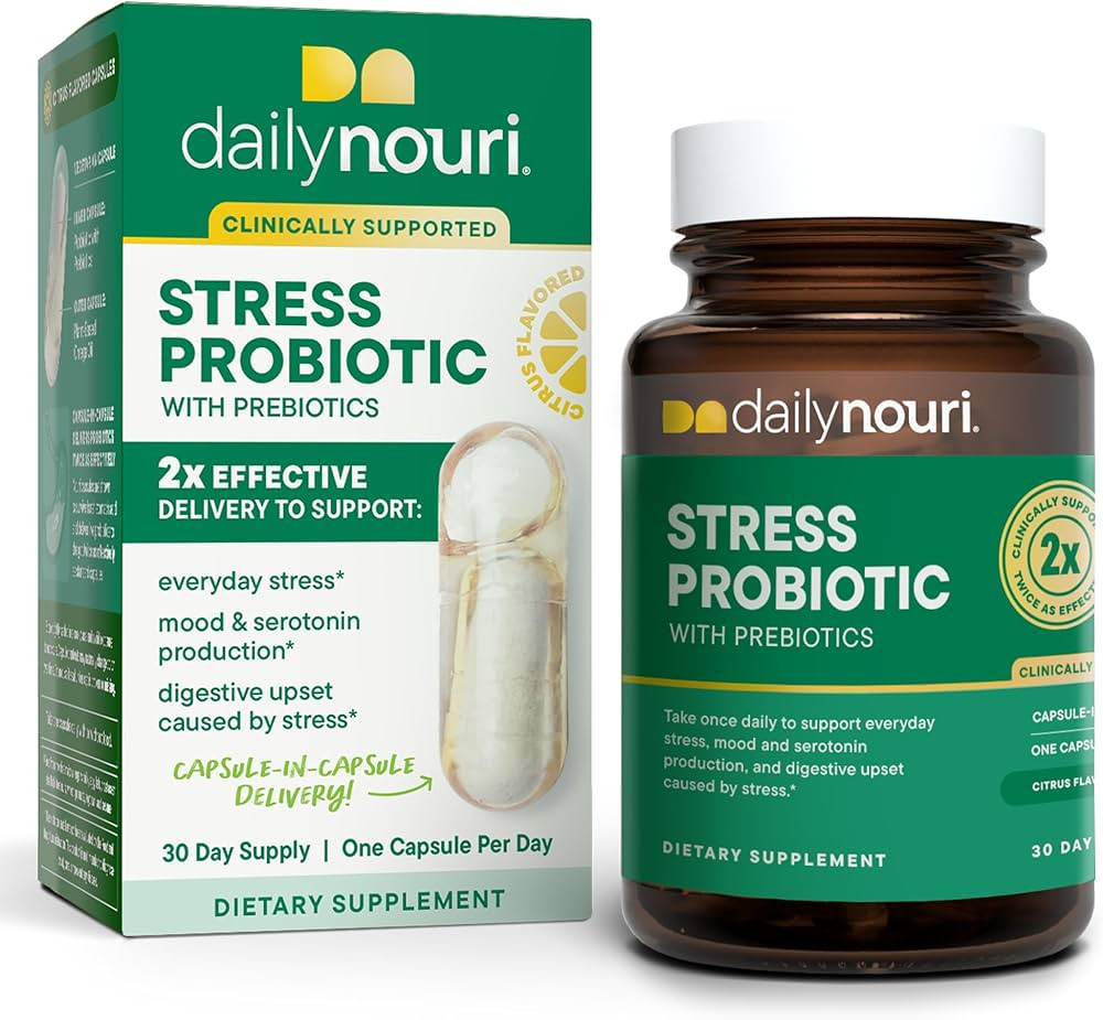 Daily Nouri Stress Support Probiotic | Cortisol Management & Daily Stress Relief with Prebiotics,... | Amazon (US)