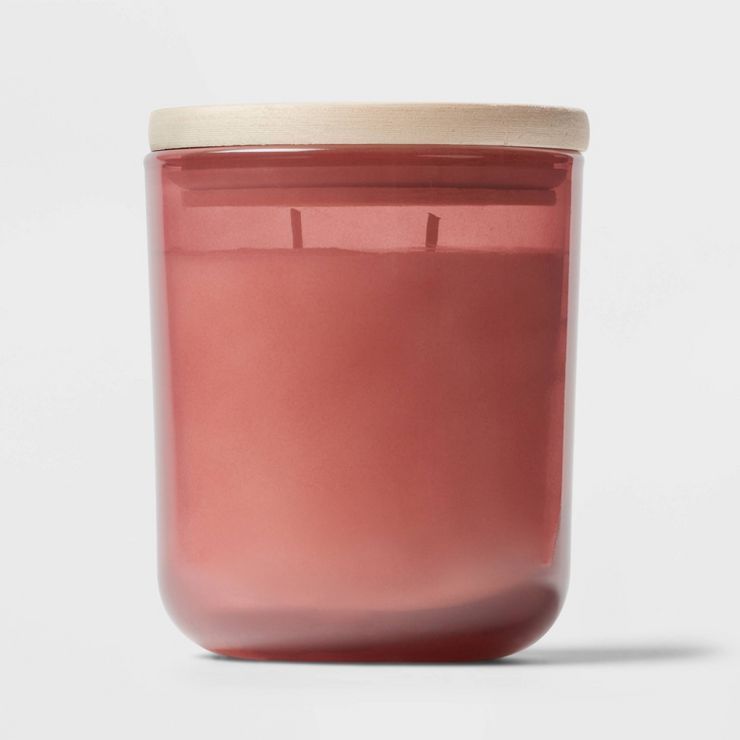 11oz Large Round Bottom Glass with Lid Peony Candle Rose Water & Freesia Pink - Threshold™ | Target