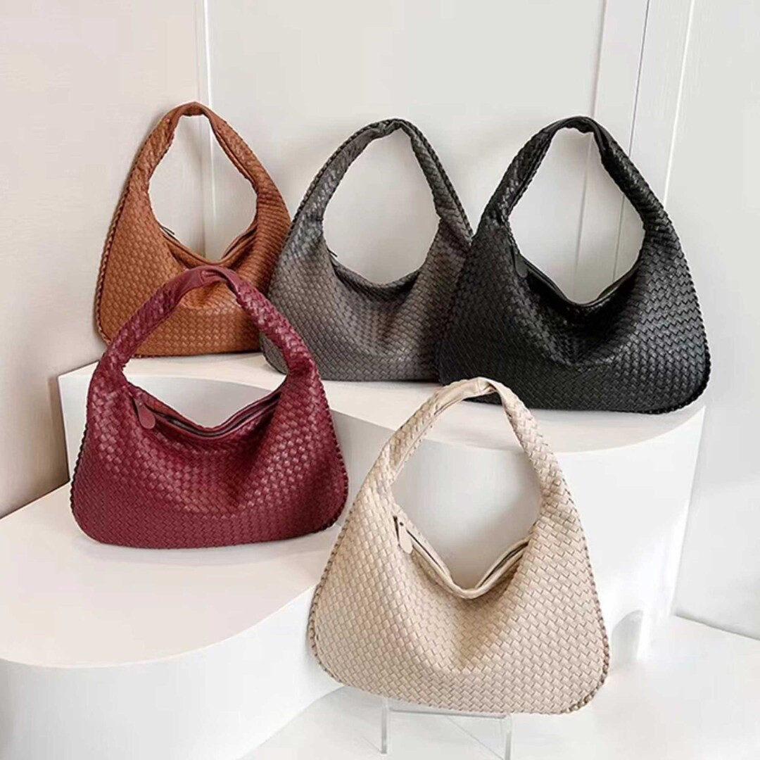 Leather Dumpling Bag, Vegan Leather Shoulder bag, Kont Woven Bag, Tote Bag, Vintage bag, Leather ... | Etsy (US)