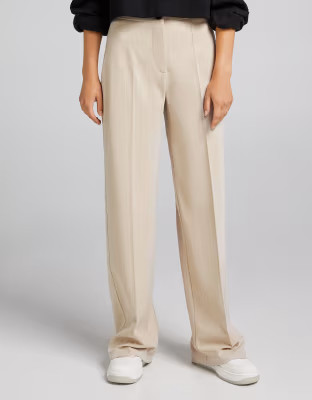 Bershka - Pantalon large habillé coupe dad - Rayures camel | ASOS | ASOS (Global)