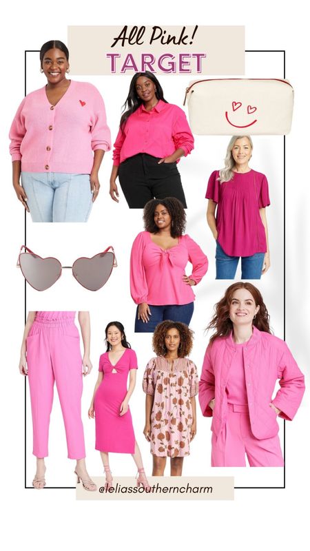 Screams PINK 💖💖💖 | Valentine’s Day looks | Pink jacket | pink cardigan | heart shaped sunglasses | Target #targetstyle 

#LTKunder50 #LTKcurves #LTKFind