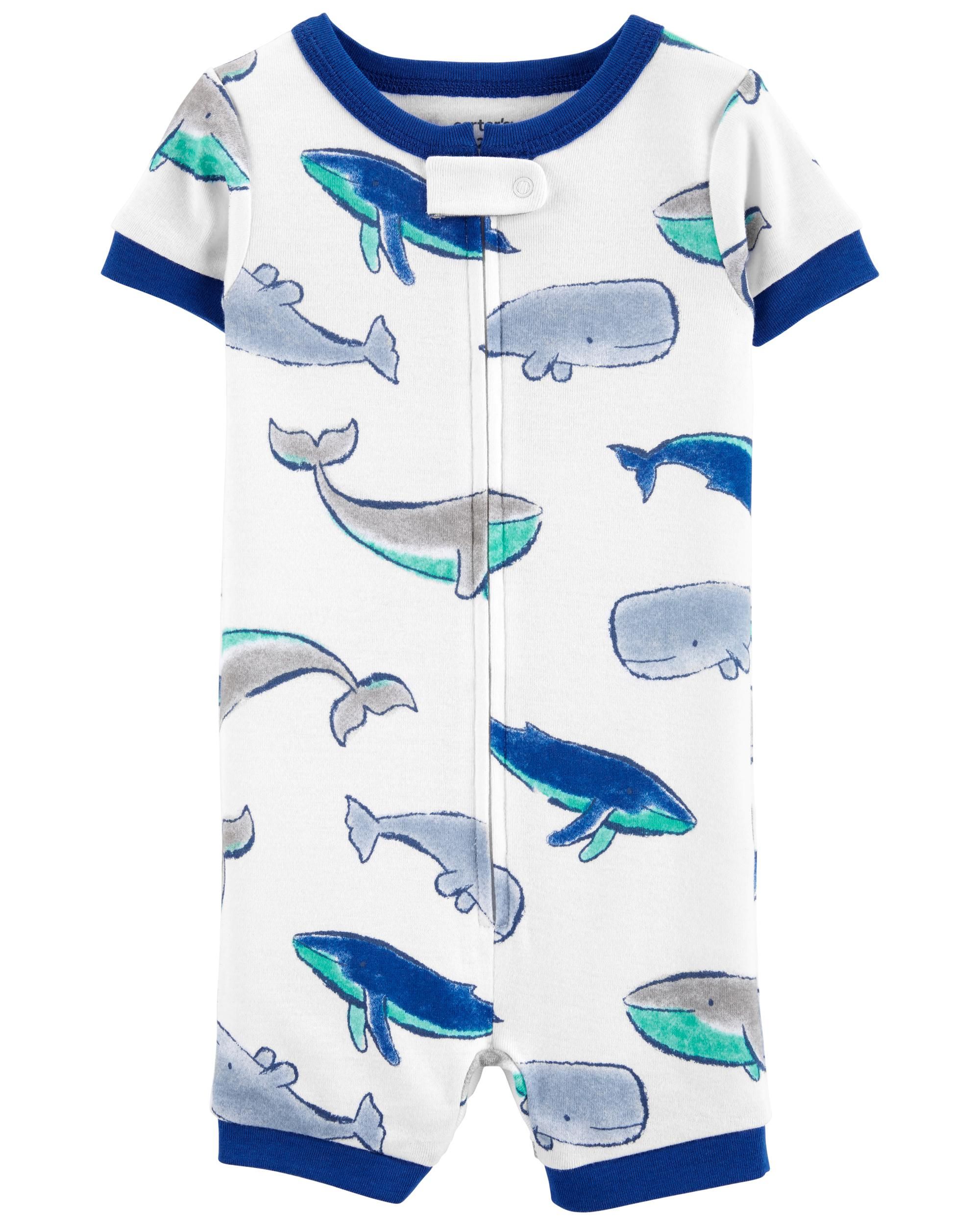 1-Piece Whale 100% Snug Fit Cotton Romper PJs | Carter's