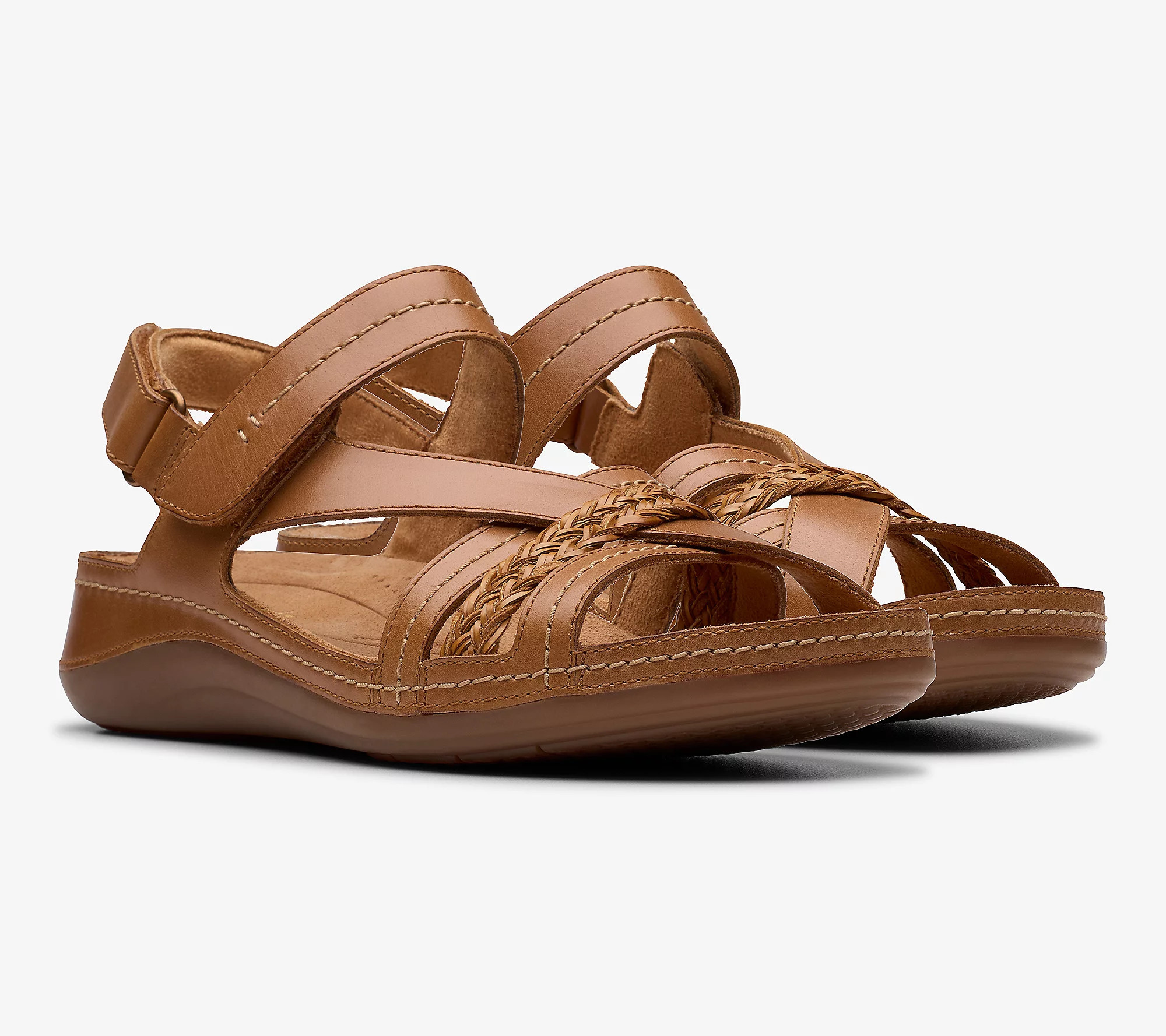 Clarks Artisan Adjustable Leather Sandals -Cecily Strap | QVC