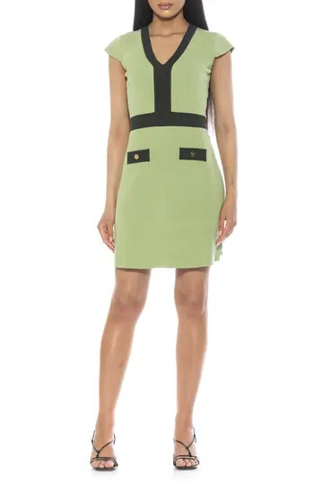 Alexia Admor Rhea Contrast Detail Knit Dress in Mint at Nordstrom Rack, Size Medium | Nordstrom Rack