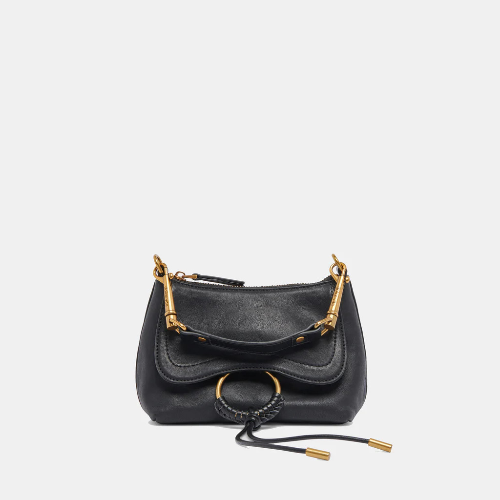 JOLENE CROSSBODY BLACK LEATHER | DolceVita.com
