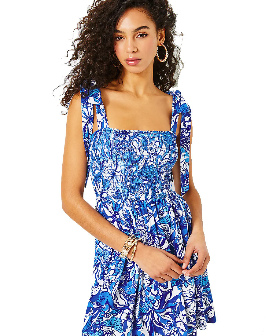 Rivera Smocked Romper | Splash of Pink - A Lilly Pulitzer Store