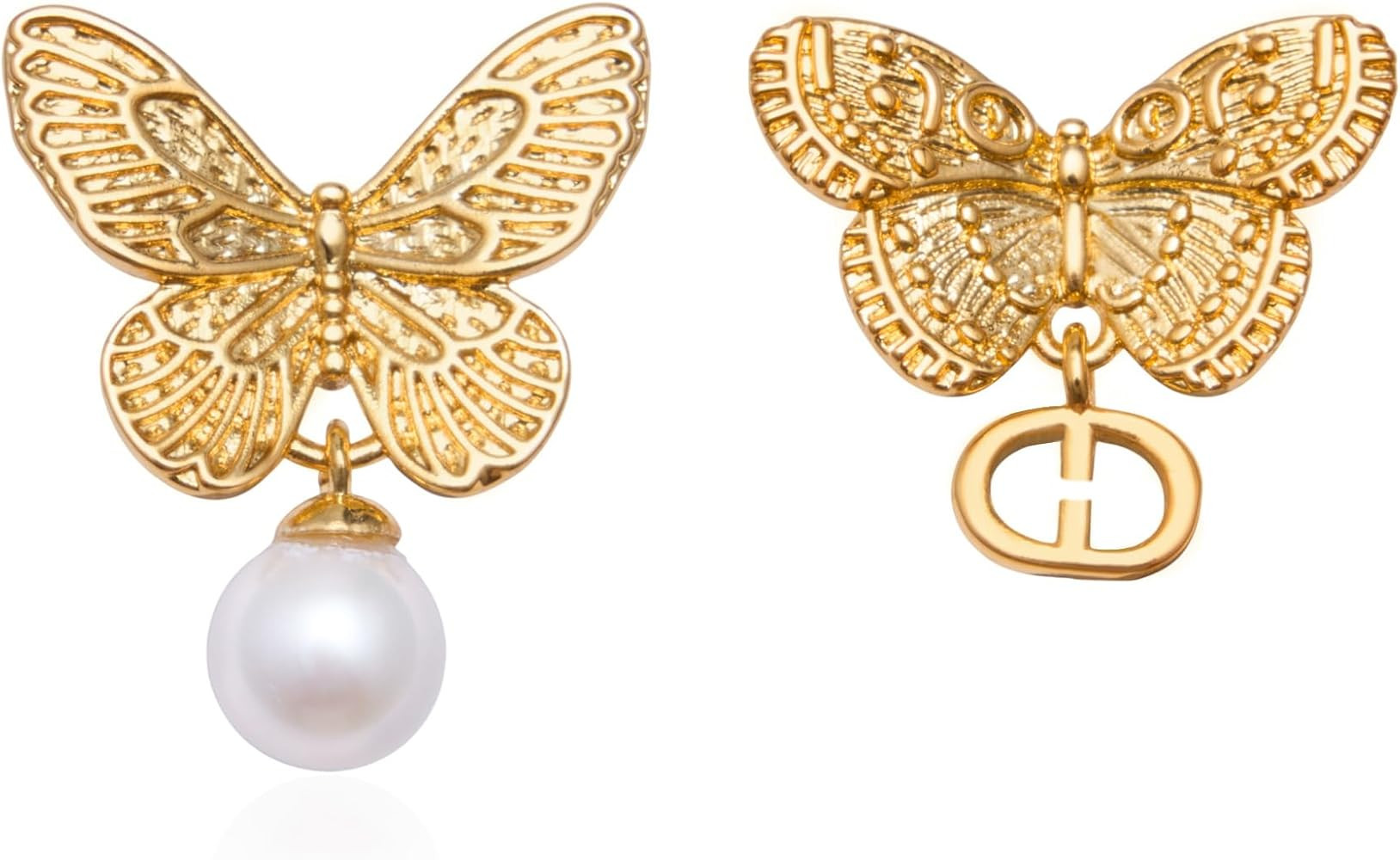 Vintage Jewelry Number 5 Earrings Camellia Studs Asymmetric Pearl Earrings Jewelry for Women-Whit... | Amazon (US)