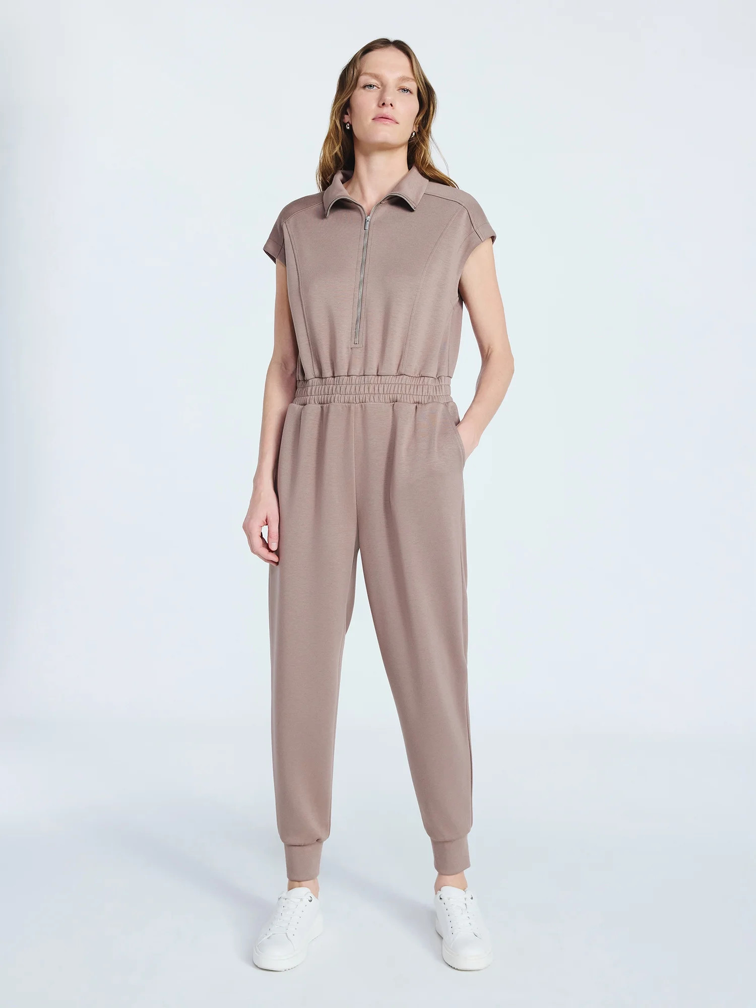 Scoop Women's and Women's Plus New Scubaknit Jumpsuit, Sizes XS-4X | Walmart (US)