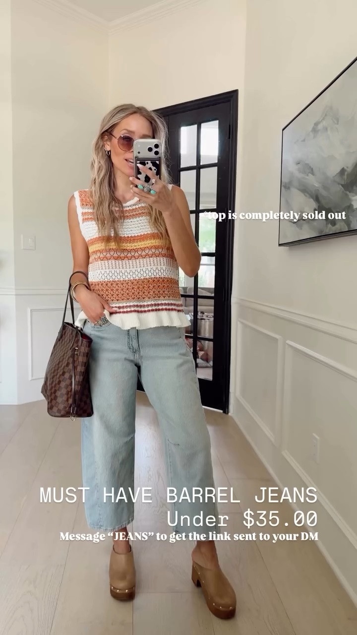 MUST HAVE BARREL JEANS that are  $35? Uhh yes please!🙌🏼✨🤍

I’m wearing my tts (4)

5’5” // 120 lbs

*top is completely sold out

#LTKootd #LTKdayinmylife #LTKmomlife