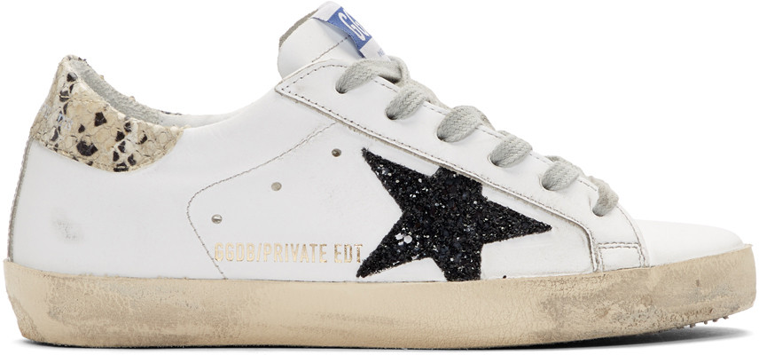 SSENSE Exclusive White Python Tab Superstar Sneakers | SSENSE
