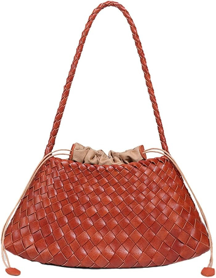 Woven Hobo Bags for Women Suede Woven Tote Bag Trendy Bucket Purse Underarm Shoulder Bag Vintage ... | Amazon (US)