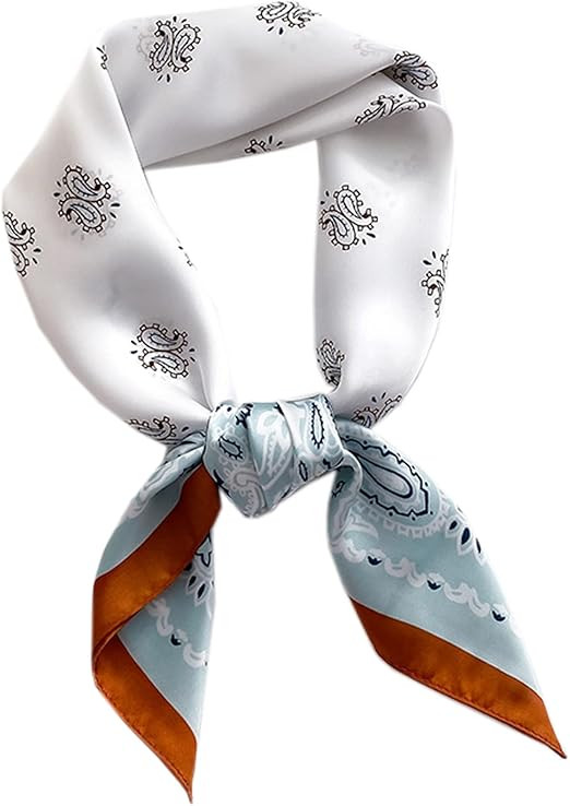 GUZOSJO Square Silk Feeling Scarf Medium Satin Hair Scarf Bracelet Gift For Women 27.5 × 27.5 in... | Amazon (US)