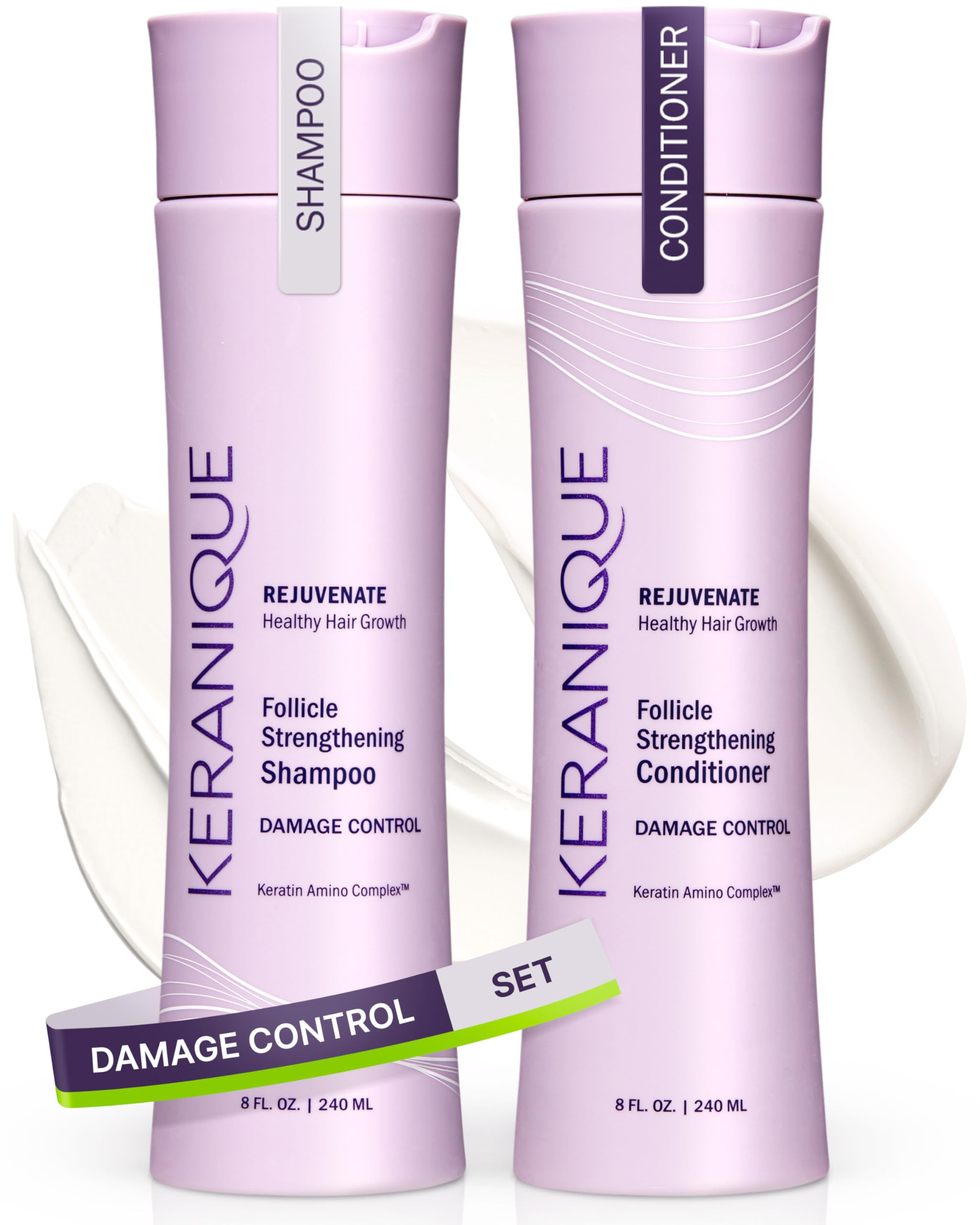 Keranique Champú y acondicionador para cabello dañado – Anti-Breakage, juego de control de da... | Amazon (US)
