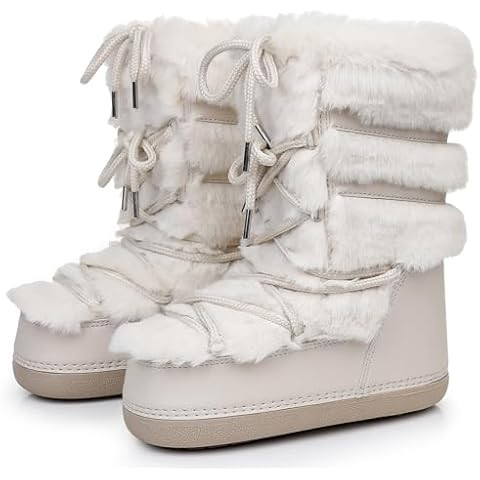 Faux Fur Boots for Women - Fuzzy Fluffy Furry Water Resistant Snow Boots for Women - Anti-Slip wi... | Amazon (US)
