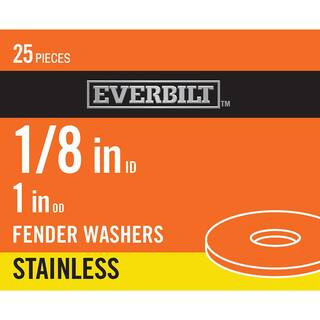 Everbilt 1/8 in. x 1 in. Stainless Fender Washer (25-Pack) 807772 - The Home Depot | The Home Depot