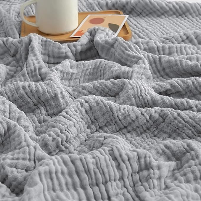 EMME Cooling Throw Blanket for Hot Flashes 100% Cotton Muslin Throw Blankets for Couch Breathable... | Amazon (US)