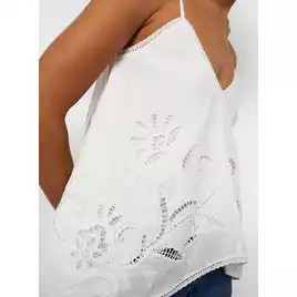 Buy White Lace Cutwork Detail Hanky Hem Cami Co-ord Top 20 | Tops | Argos | argos.co.uk
