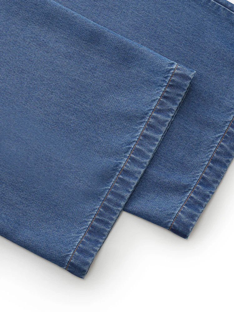 Jeans femmes taille élastique en denim 100% Tencel résilient | GOELIA