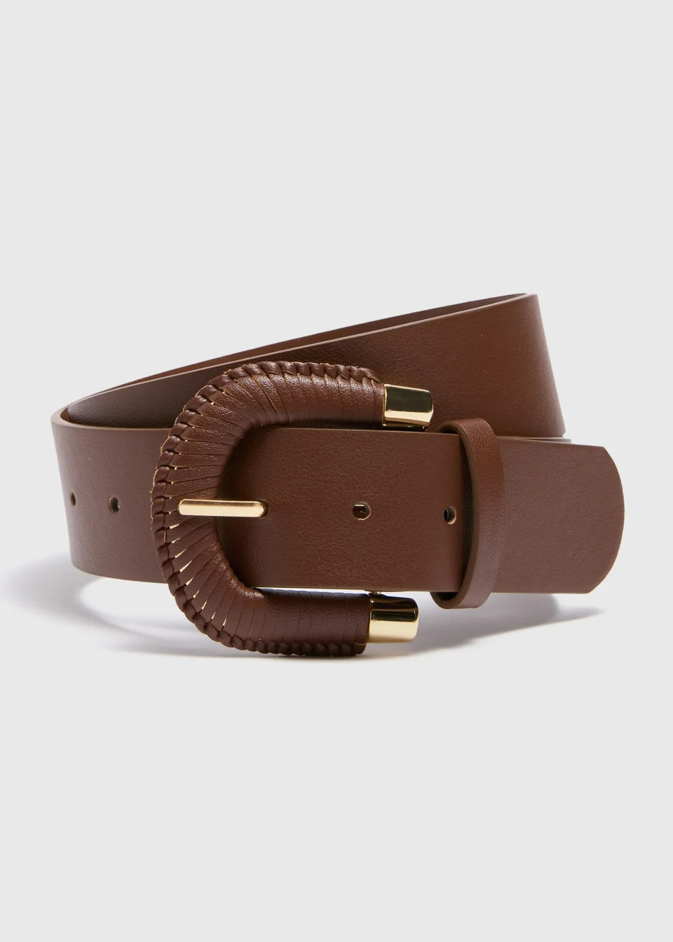 Tan Weave Buckle Belt - Small | Matalan (UK)