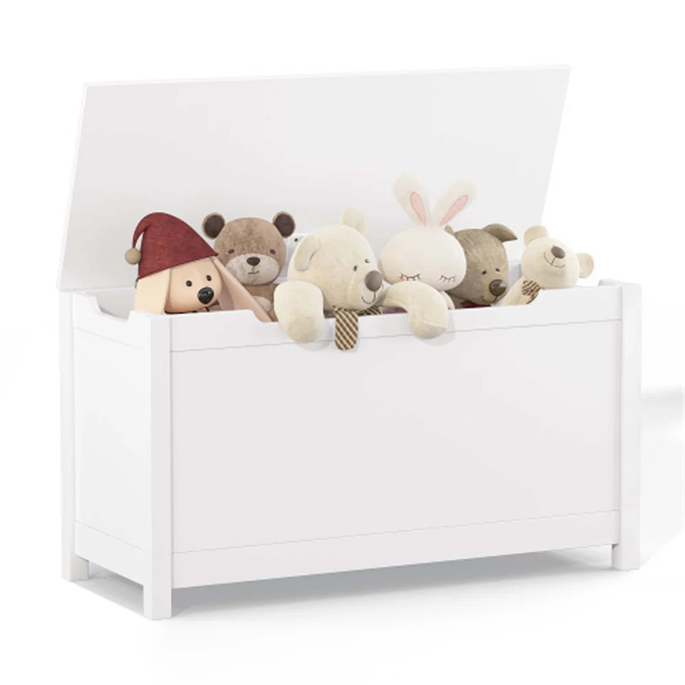 Ebern Designs Kids Wooden Toy Box Storage with Safety Hinged Lid | Wayfair | Wayfair North America