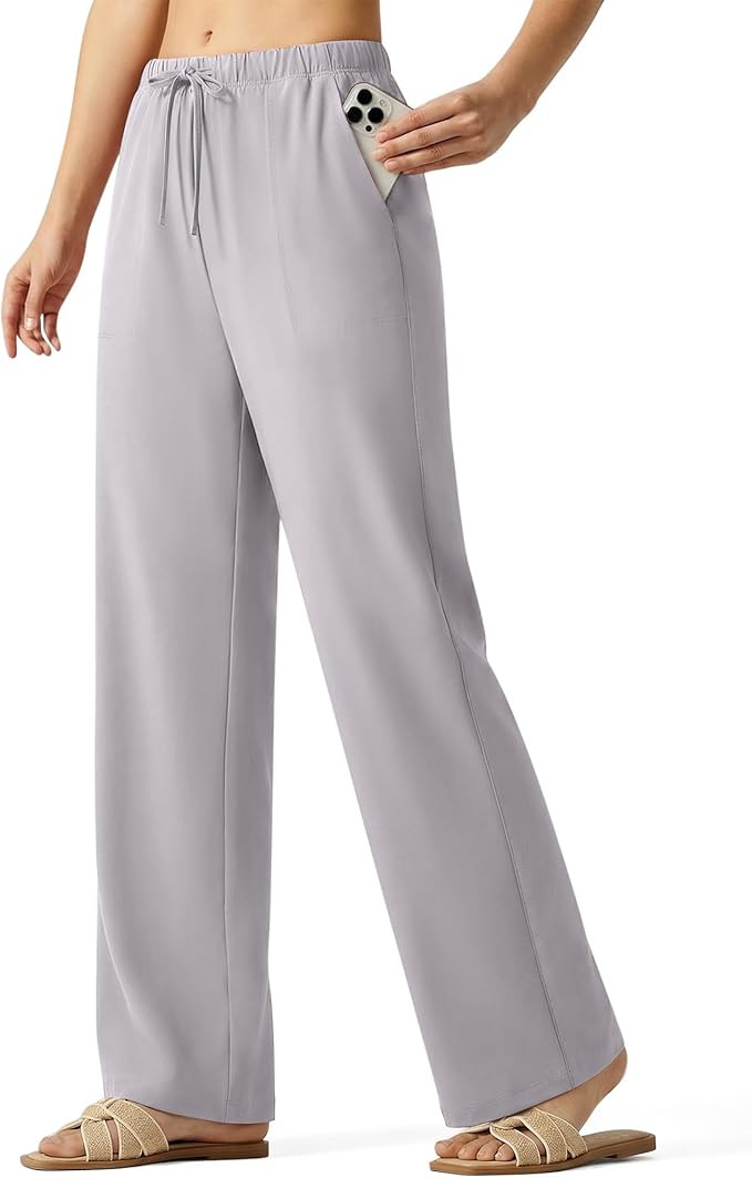 G4Free Chillwhisp Drawstring Wide Leg Pants Women Lightweight Flowy Summer Pants for Travel Beach | Amazon (US)