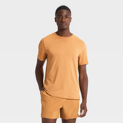 Men's Short Sleeve Performance T-Shirt - All In Motion™ Brown M | Target