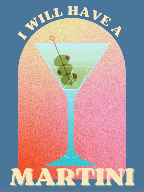 I Will Have A Martini Print Colorful Cocktail Printable Wall - Etsy | Etsy (US)