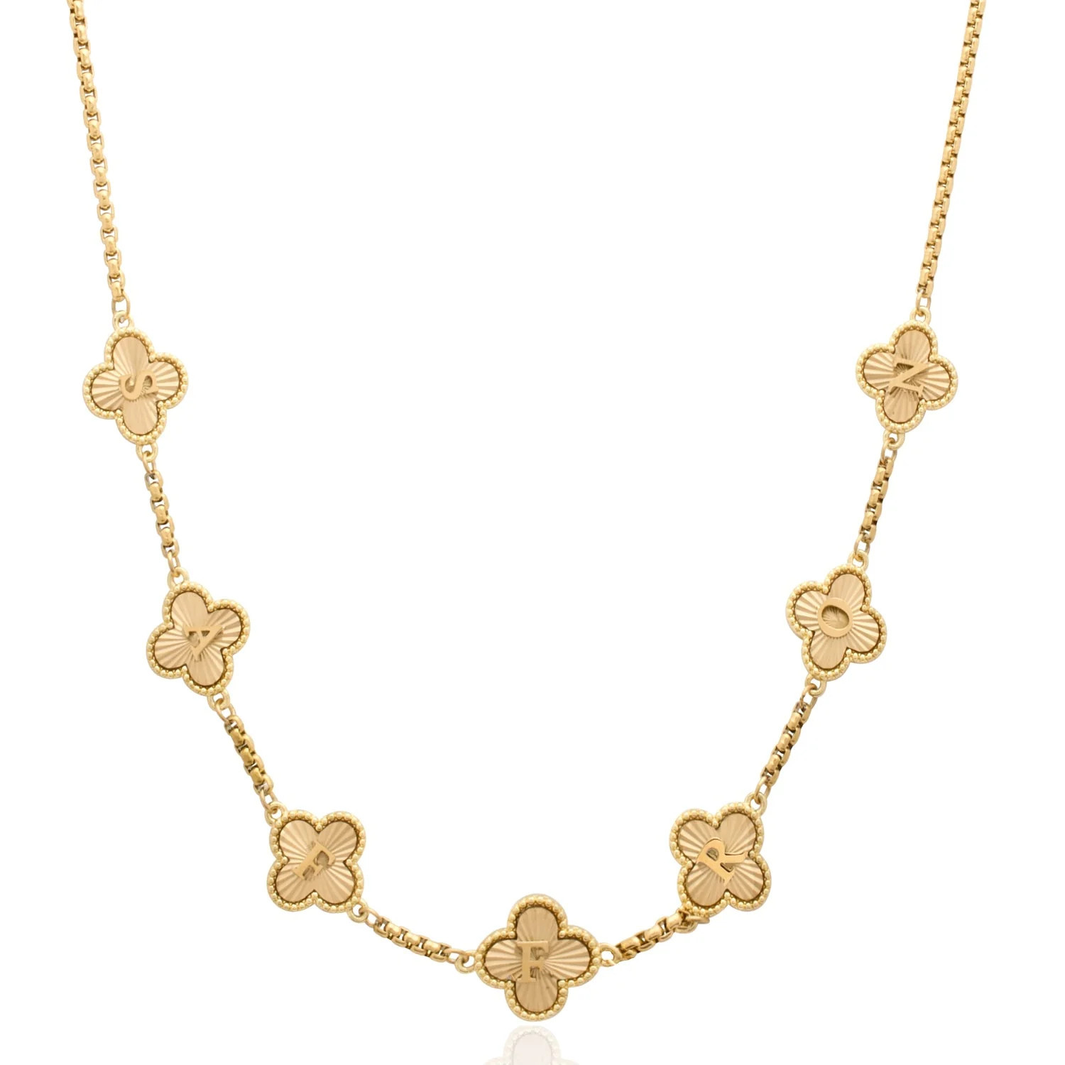 Clover Custom Name Necklace (Gold) | Abbott Lyon