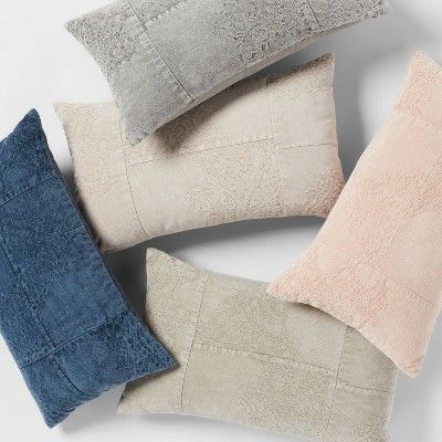 Oversized Washed Pieced Chenille Lumbar Throw Pillow - Threshold™ | Target
