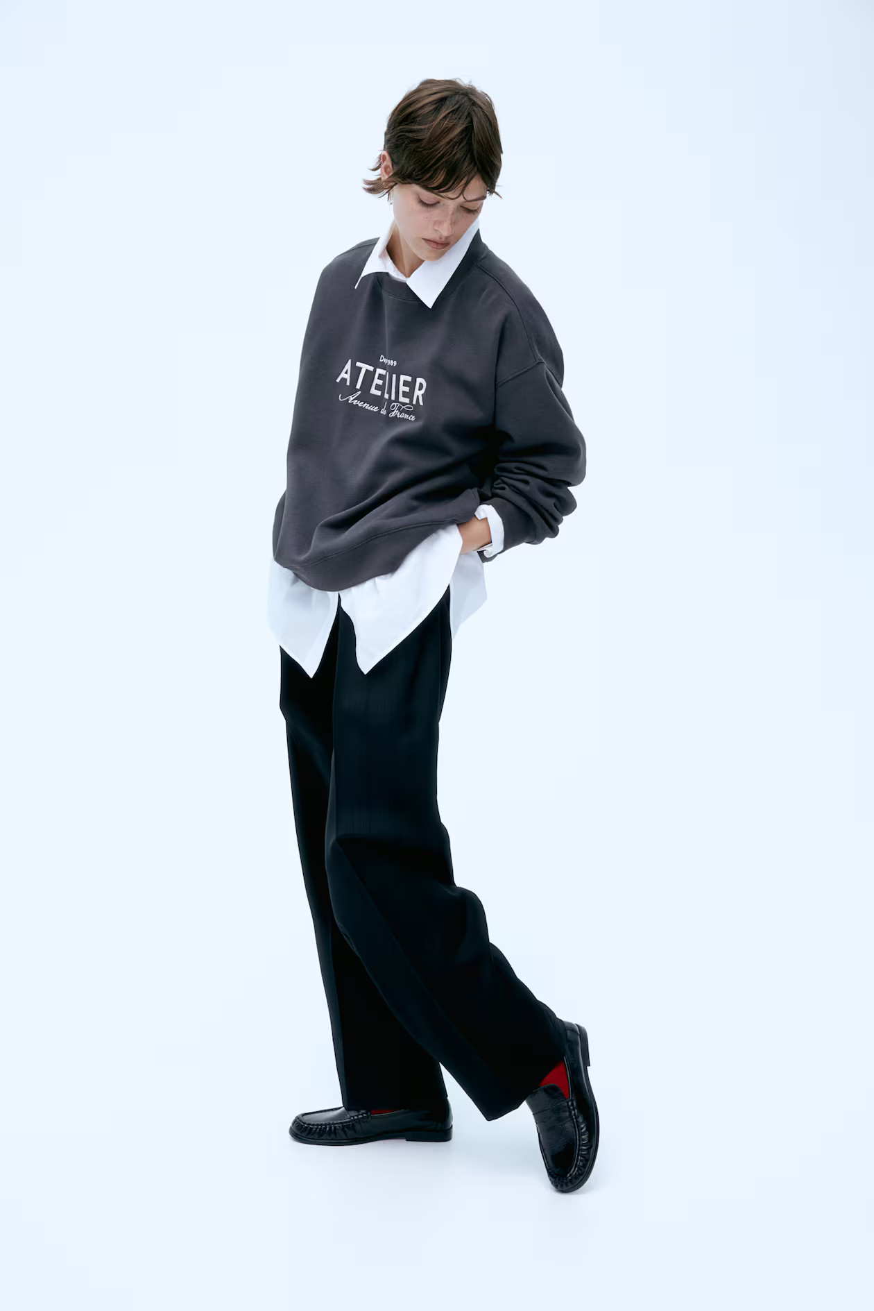 Sweatshirt with Text Motif | H&M (US + CA)