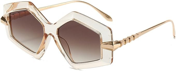 SPOAVGYZ-Snake Metal Alloy Irregular Leg Sunglasses Ladies Women Fashion Geometry Polygon Eyeglas... | Amazon (US)