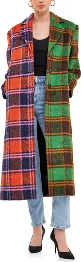 Colorblock Plaid Trench Coat | Nordstrom