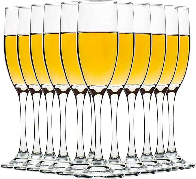 C CREST Set of 12, Champagne Glasses, 6 Ounce Champagne Flute, Lead-free Drinkware, Clear | Amazon (US)