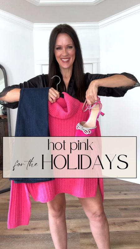 Pops of pink for your upcoming holiday parties and events.

Sizing:
Turtleneck-sized up to XL for roominess
Jeans-TTS, in 27
Shoes-TTS
Wool coat-roomy, in small

Holiday party outfit | Christmas party | bootcut jeans | pink heels | target style | date night outfit | wool coat | pink overcoat 



#LTKSeasonal #LTKfindsunder50 #LTKparties