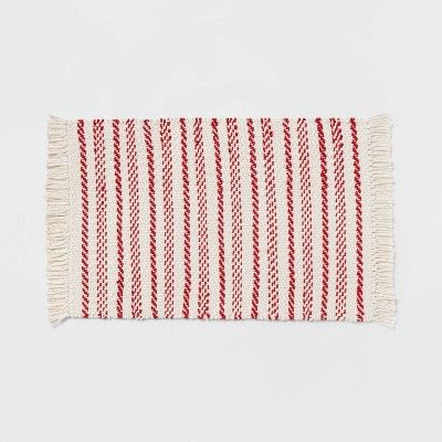 34" x 20" Striped Rug Red - Threshold™ | Target