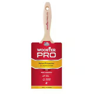 Wooster 4 in. Pro Nylon/Polyester Flat Brush 0H21450040 - The Home Depot | The Home Depot