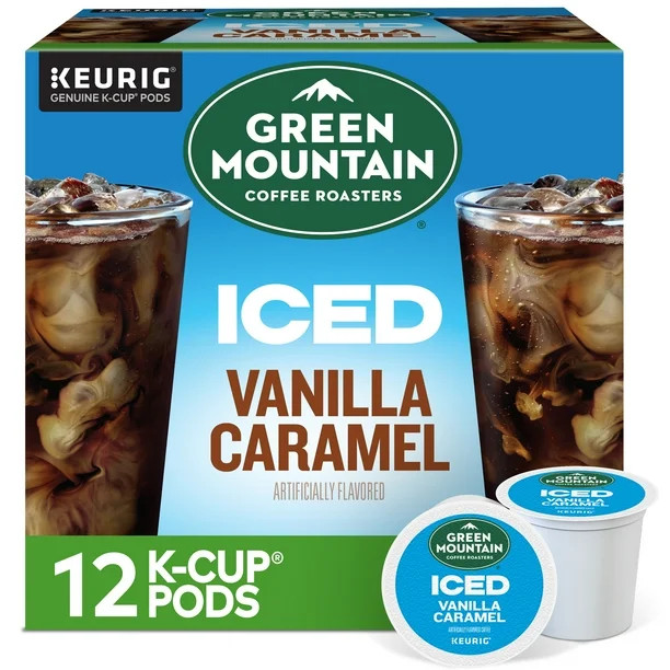 Green Mountain Coffee Roasters, ICED Vanilla Caramel Flavored Iced K-Cup Coffee Pods, 12 Count | Walmart (US)