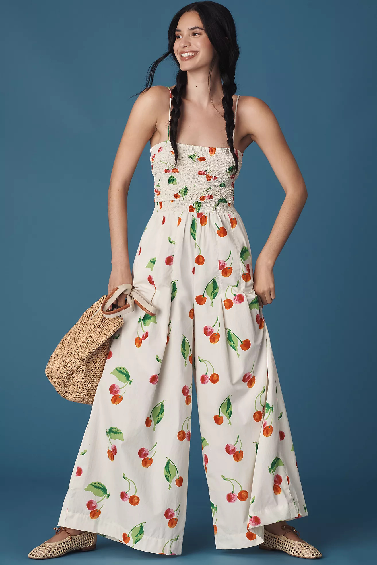 S/W/F Cherry Bomb Wide-Leg Jumpsuit | Anthropologie (US)