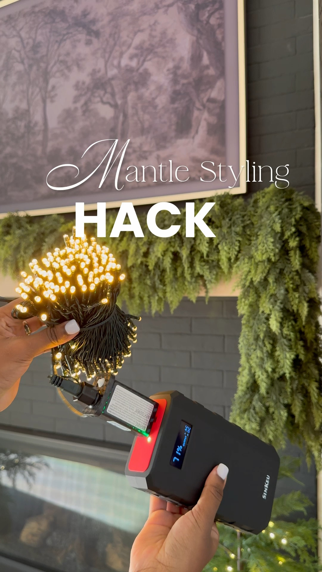 Get the look no plugs above your mantle or stairs! 🤎 Of course battery powered lights are always an option though they don’t last as long! 😩… With this system, you can add brighter Christmas lights to your mantle using a portable battery pack.💡 It charges multiple devices including your laptop or Christmas tree! 🎄 🎉

#LTKHome #LTKHoliday #LTKStyleTip