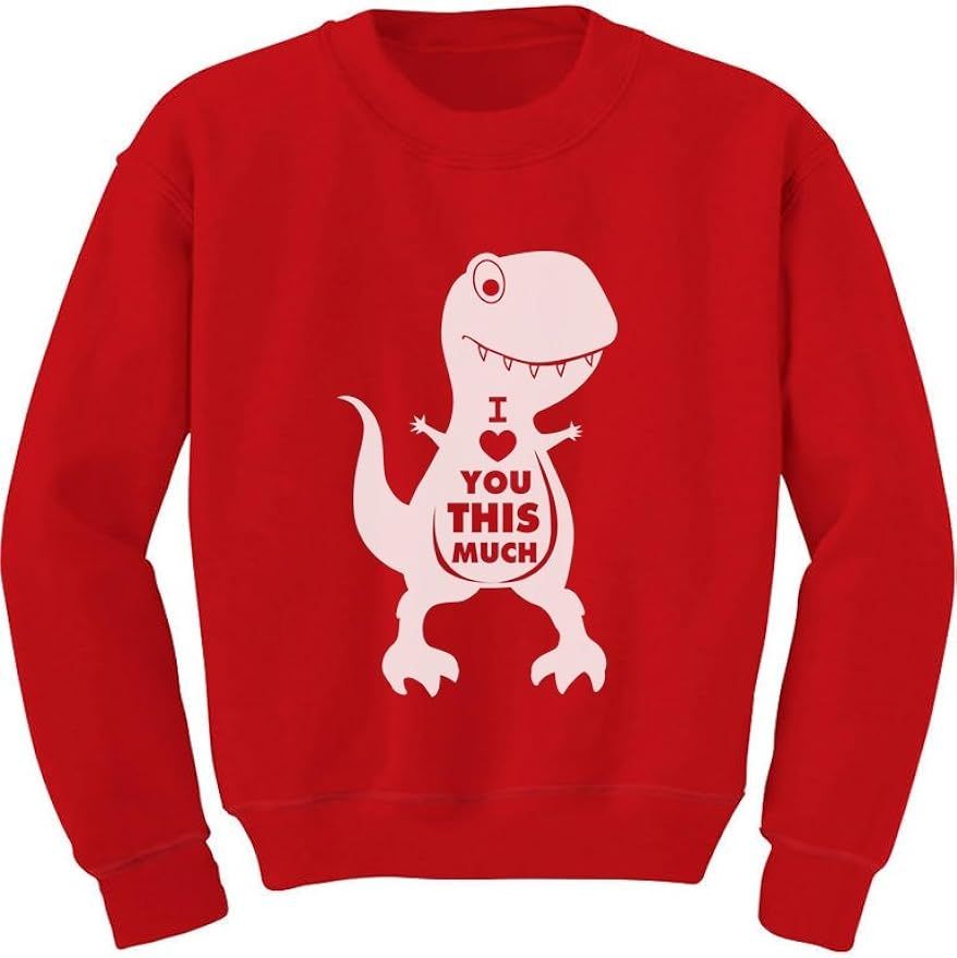 Tstars - Valentine's Day I Love You This Much T-Rex Toddler/Kids Sweatshirt | Amazon (US)