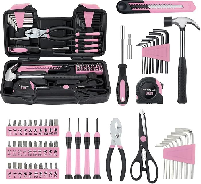 58 Piece Household Tool Set, General Household Hand Tool Kit with Plastic Toolbox Storage Case, A... | Amazon (US)