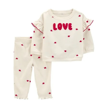 Carter's Child of Mine Baby Girl Valentine's Outfit Set, 2-Piece, Sizes Newborn-12 Months | Walmart (US)